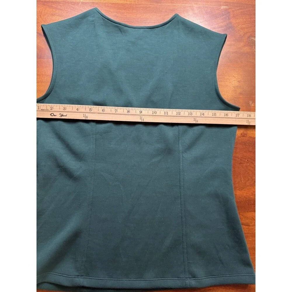 Banana Republic Soft Touch Scuba V-Neck Top Tank Green Forest Dweller Sz S Small